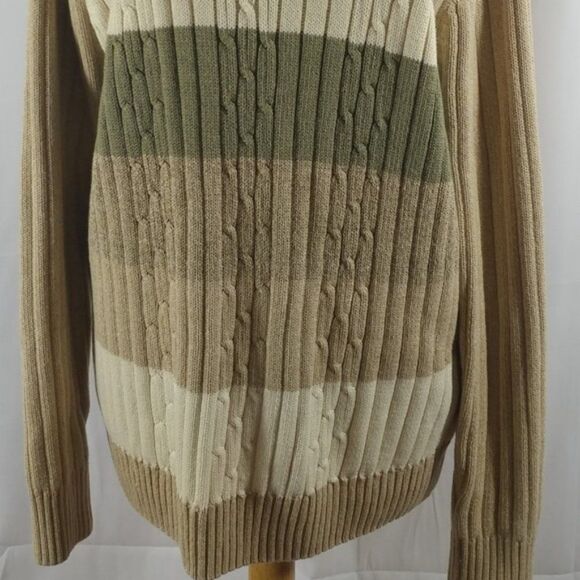 Geoffrey Beene 90s/Y2K cable knit color block strip sweater. Sz L - Picture 12 of 13